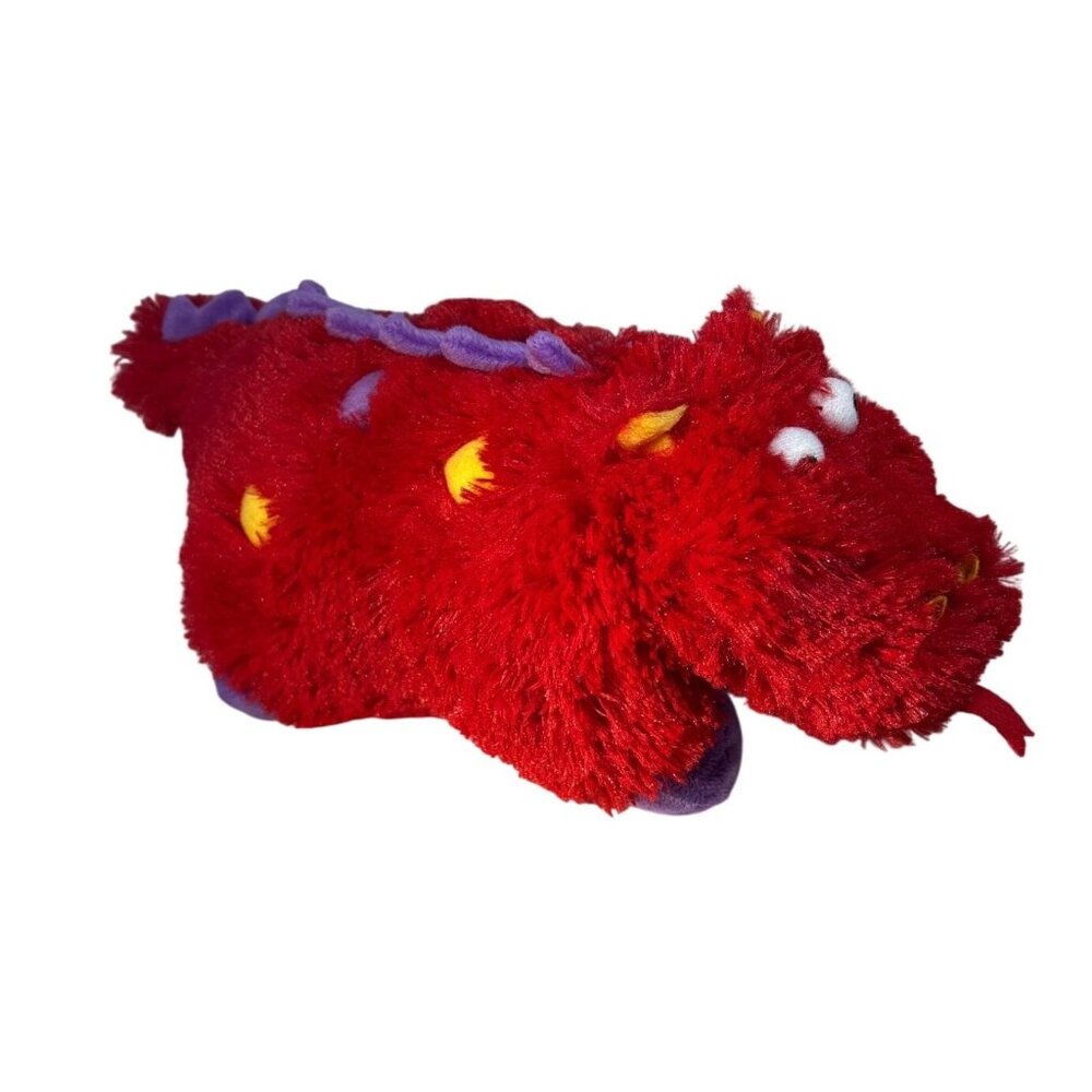 Pillow Pets Peewees Fiery Dragon Plush Pillow Red Purple Soft & Cozy 2010 Tags